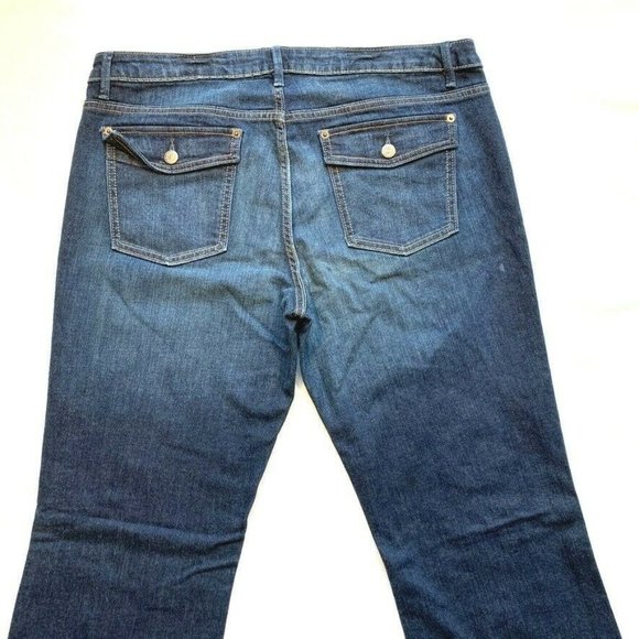 NEW Banana Republic Jeans Women 14L 37x36 Bootcut Stretch Flap Pocket Dark Wash - Picture 7 of 11